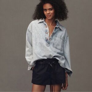 Pilcro Becca by Anthropologie - Women's Denim Popover Shirt Medium